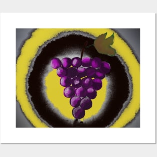 Grapes and circle background Posters and Art